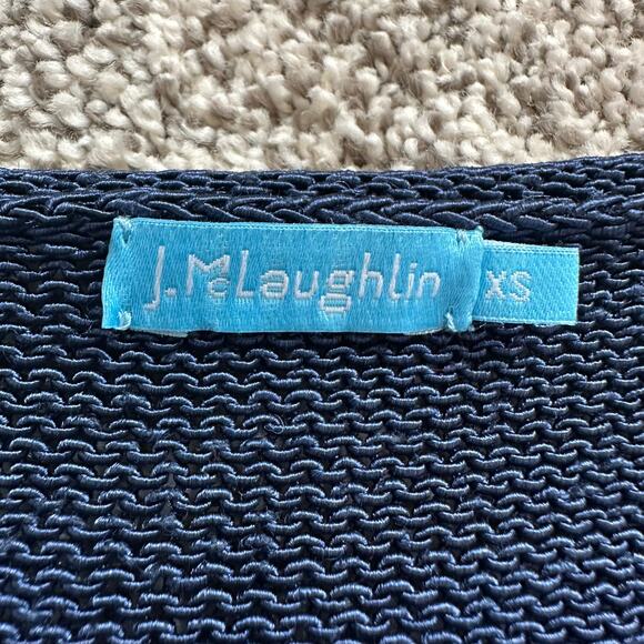 J. McLaughlin navy blue loose knit v-neck sweater size XS - Picture 7 of 11